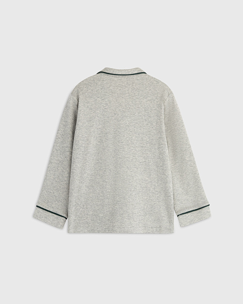 Детская пижамная рубашка из хлопка, серый