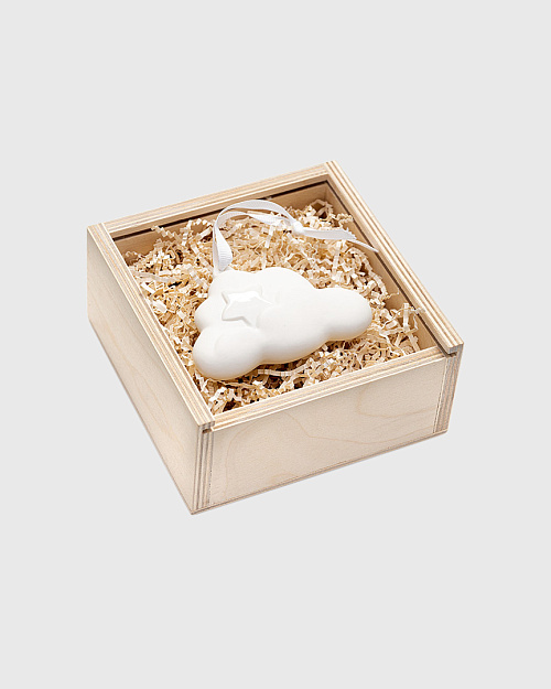 Елочная игрушка из фарфора "Облачко"