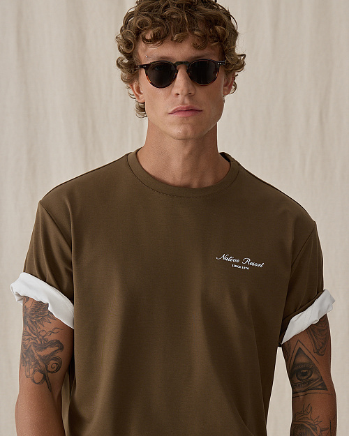 Хлопковая футболка оверсайз Unisex, коричневый