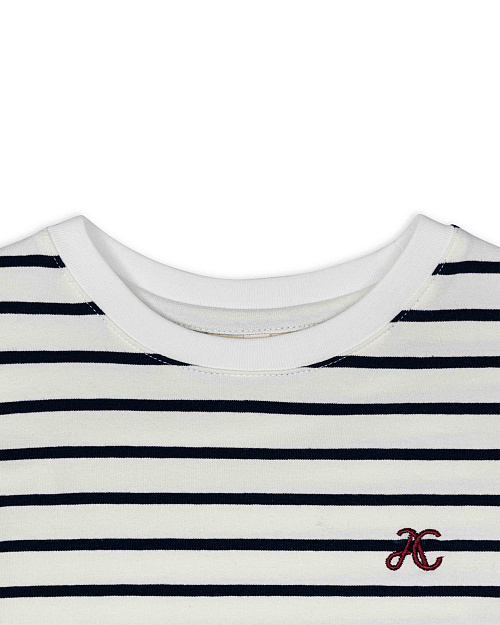 Детский лонгслив в полоску Unisex из хлопка, синий