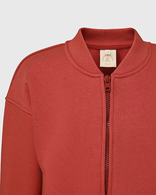 Детский бомбер из хлопкового футера Unisex, красный