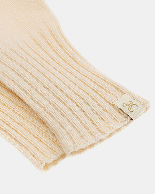 Вязаные перчатки из шерсти мериноса, молочный