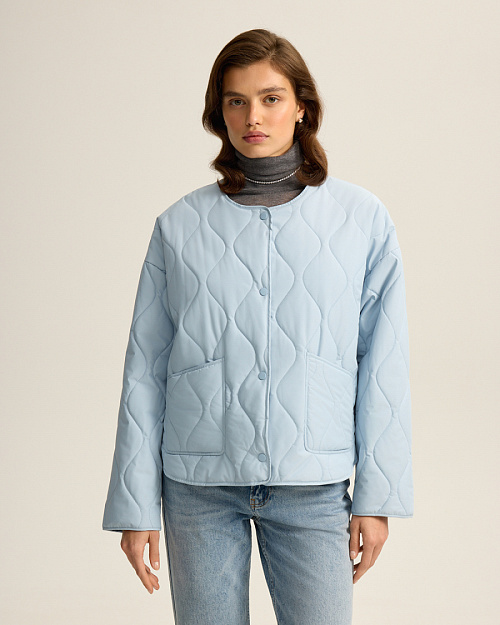 Стеганая куртка, с водоотталкивающей пропиткой, голубой