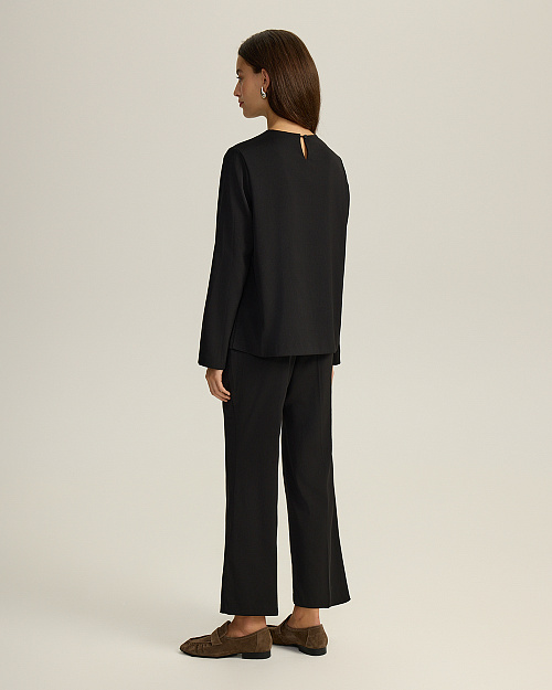 Расклешенные брюки, черный