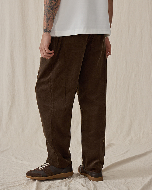 Мужские вельветовые брюки, коричневый