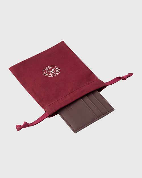 Кардхолдер из кожи, бордовый