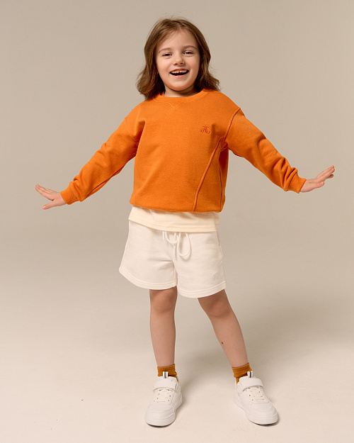 Детские шорты Unisex с вышивкой, белый