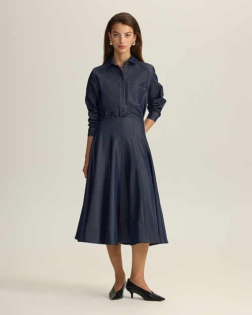 Джинсовая юбка, темно-синий