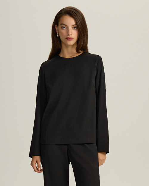 Блуза с длинными рукавами, черный
