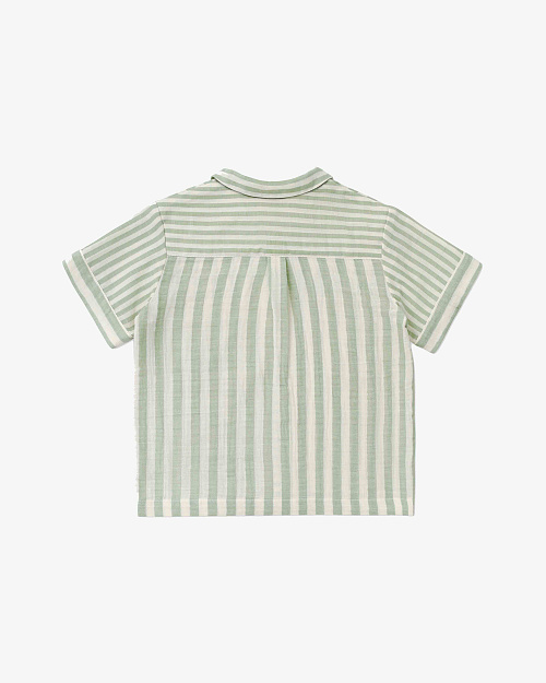 Детская рубашка в полоску Unisex из муслина, зеленый