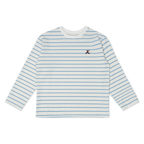 Детский лонгслив в полоску Unisex из хлопка, голубой