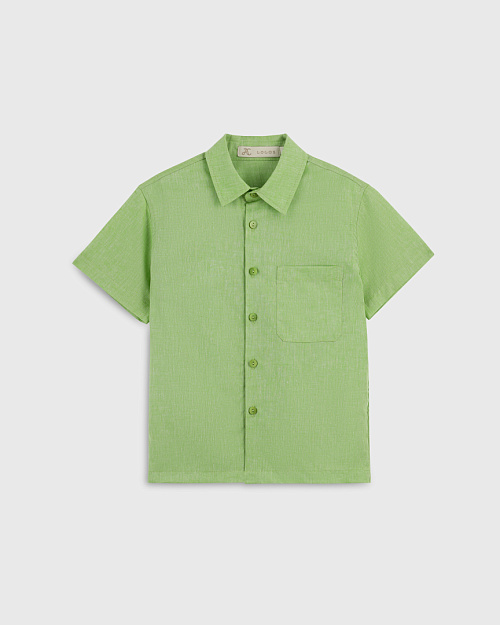 Детская рубашка Unisex из хлопка и льна, зеленый