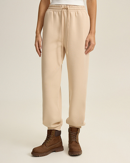 Брюки джоггеры, молочный