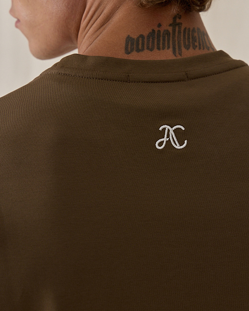 Хлопковая футболка оверсайз Unisex, коричневый