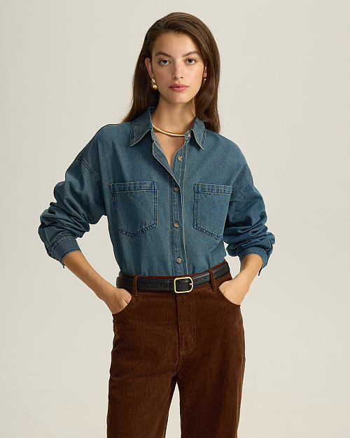 Джинсовая рубашка, синий