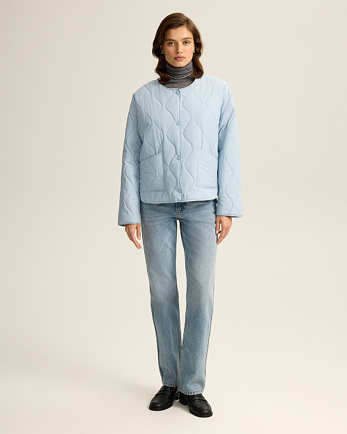 Стеганая куртка, с водоотталкивающей пропиткой, голубой