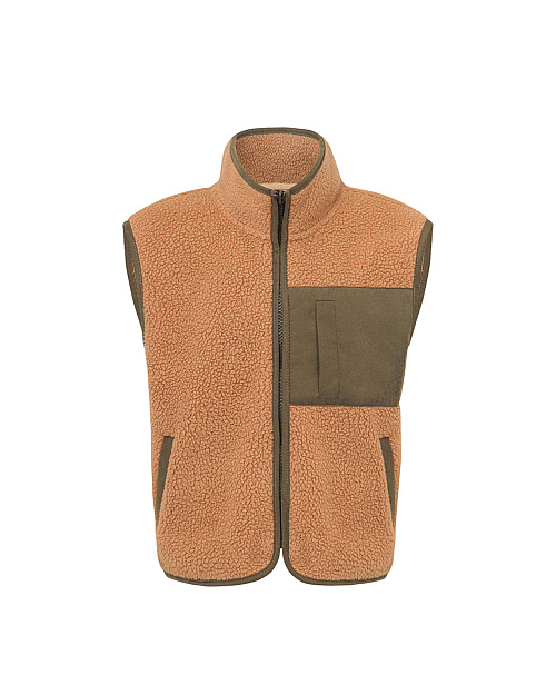 Детский жилет Unisex из флиса с меховым эффектом, светло-коричневый, хаки