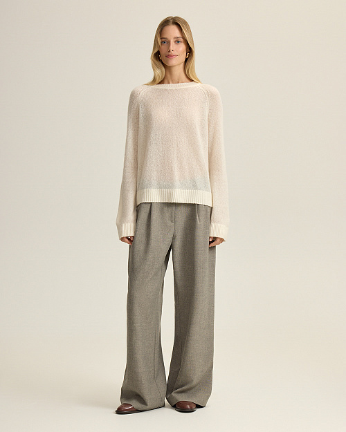 Джемпер из кашемира и шелка, молочный