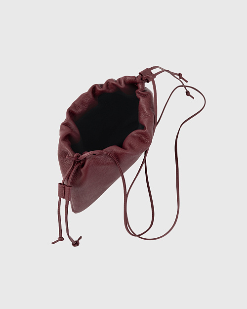 Мини-сумка из натуральной кожи, бордовый