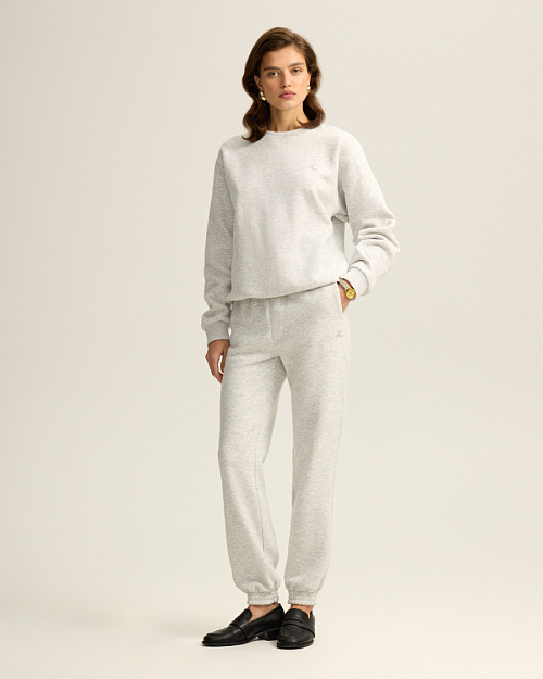 Хлопковые джоггеры Unisex, серый меланж