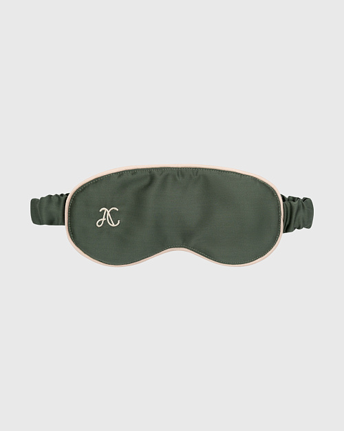 Маска для сна Sleep area, из хлопкового сатина, хаки оливковый