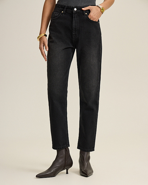 Джинсы Mom Fit с высокой посадкой, черный