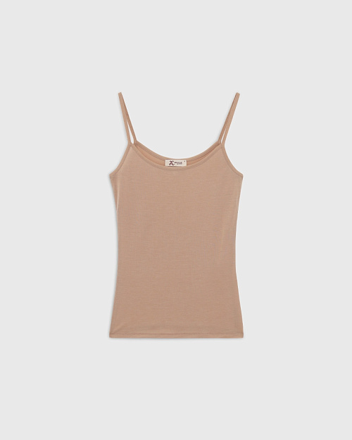 Топ на тонких бретелях, из лиоцелла, бежевый