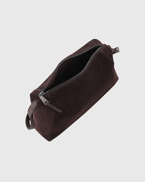 Сумка из натуральной замши, темно-коричневый