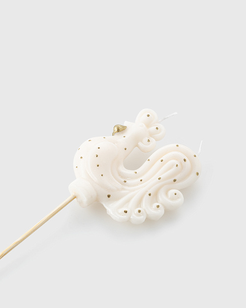 Фигурная новогодняя свеча "Петушок", молочный