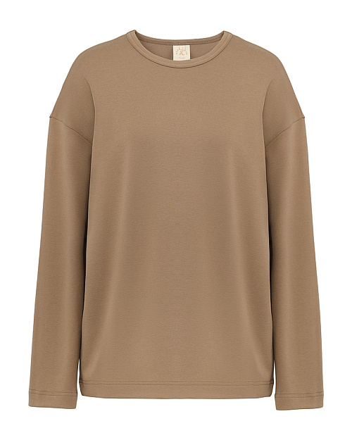 Хлопковый лонгслив Unisex, светло-коричневый