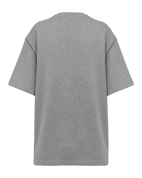 Хлопковая футболка оверсайз Unisex, серый меланж