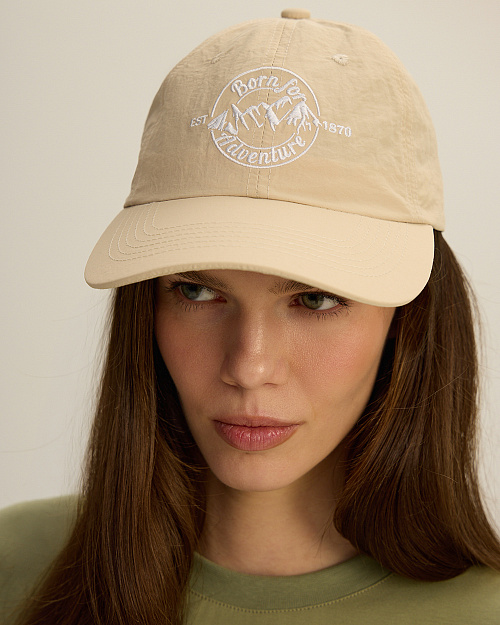 Бейсболка из нейлона, бежевый