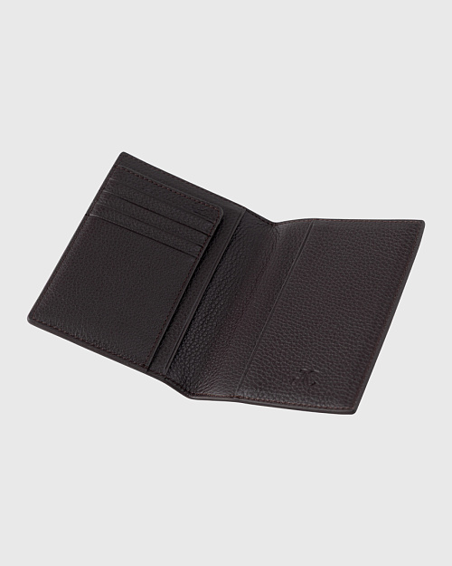 Кожаная обложка для паспорта, коричневый