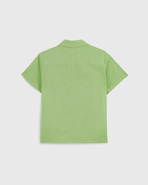 Детская рубашка Unisex из хлопка и льна, зеленый